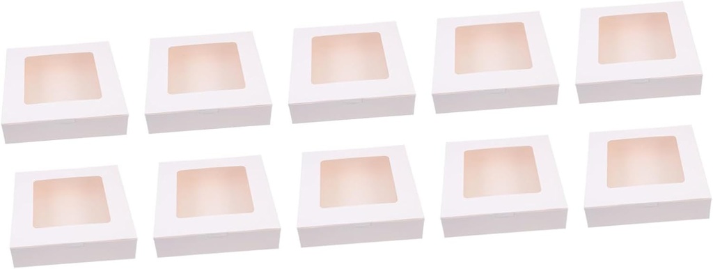 10pcs Transparent Window Treat Boxes for Tarts Cupcake Packaging Stylish Dessert Containers for Parties and Giving