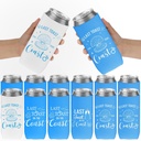 Last Toast On The Coast Bachelorette Can Coolers, 12 Pcs Slim Bachelorette Insulated Beer Cans Sleeves, Blue Bachelor Party Decorations for Bridesmaids Bridal Shower Beach Wedding Party Favors Gifts