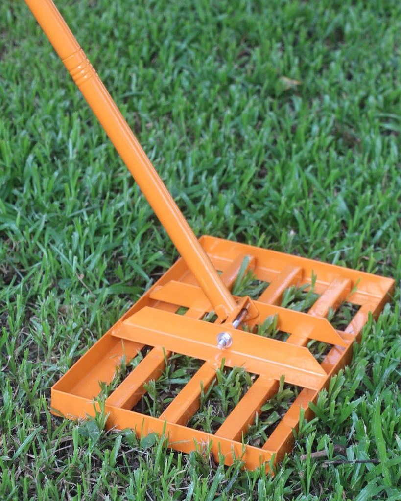 Lawn Leveling Rake | 72" Adjustable Handle | Smooths Soil, Sand & Grass | Reinforced Leveling Tool | for Garden, Yard, Landscaping (17x10 Inch - 6 FT)