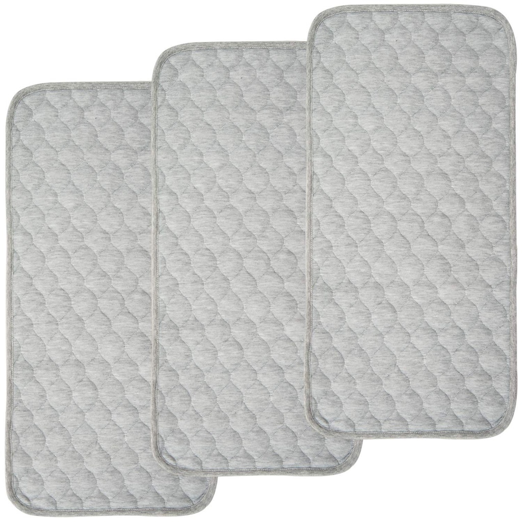 BlueSnail Quilted Thicker Waterproof Changing Pad Liners 3 Count(Gray 13” x 27”)