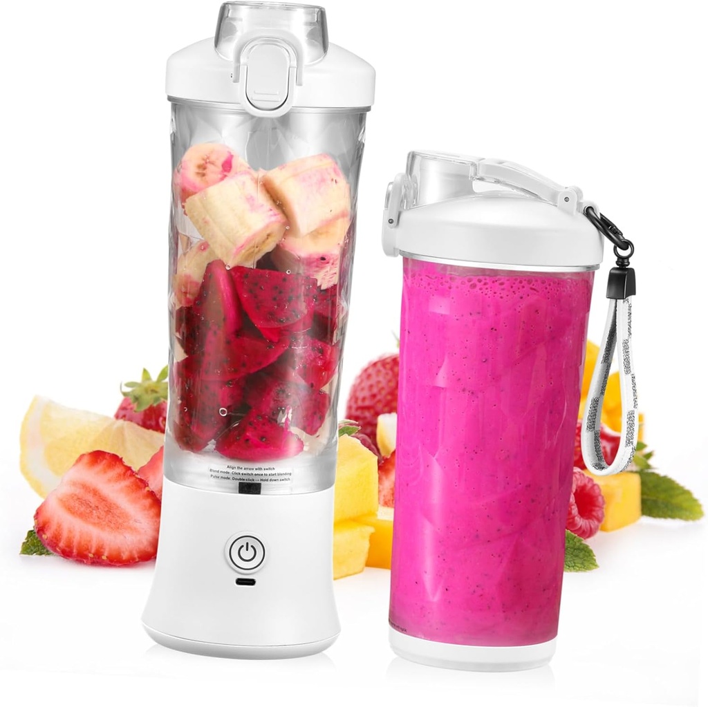 Portable Fruit Juicer Cup Usb Rechargeable for Travel and Sports Stylish Transparent Design High-performance Motor for Quick Juicing