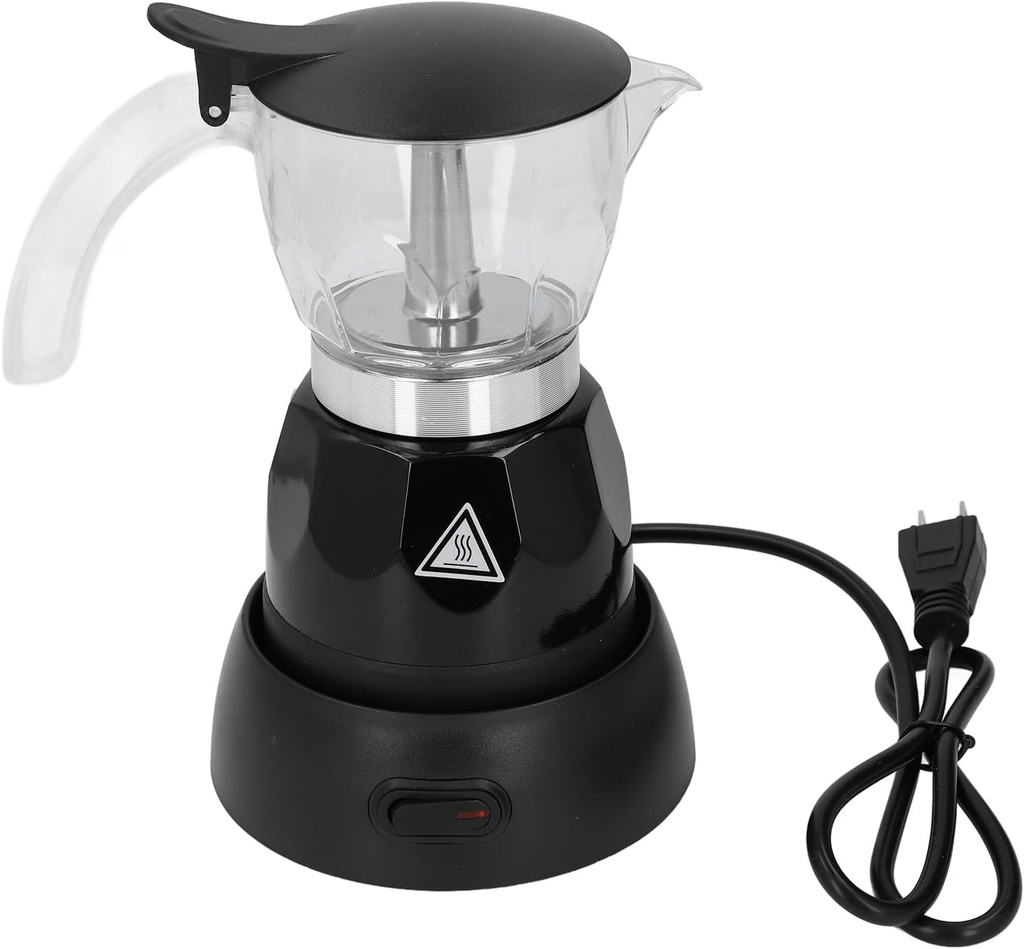 Asixxsix Electric Espresso Maker, 150ML Electric Espresso Coffee Maker, Electric mocha Pot with Detachable Base, Aluminum Electric Mocha Pot, Coffee Machine for Home Kitchen Office