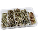 330pcs Metric Bolt Assortment Sets, M4 Nuts and Bolts Assortment Kit, Metric Bolt Kit, Yellow Zinc Plated Coating, Length from 12-30mm, 5 Sizes