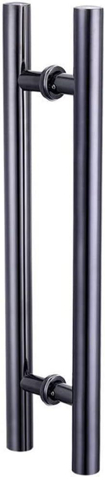 Sliding Door Handle Stainless Steel Swing Shower Door Handle,Back to Back Tubular Door Handle Set Fit for Glass Door Wooden Door,60CM/23.6",Black