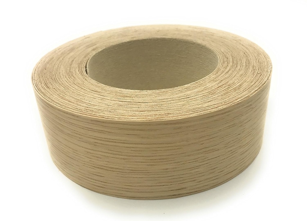 Edge Supply White Oak 2 in x 25 ft Roll – Pre-Glued Iron On Wood Veneer Tape – Wood Veneer Edge Banding Tape with Hot Melt Adhesive, Smooth Sanded Finish Ideal for Furniture & DIY, Made in USA