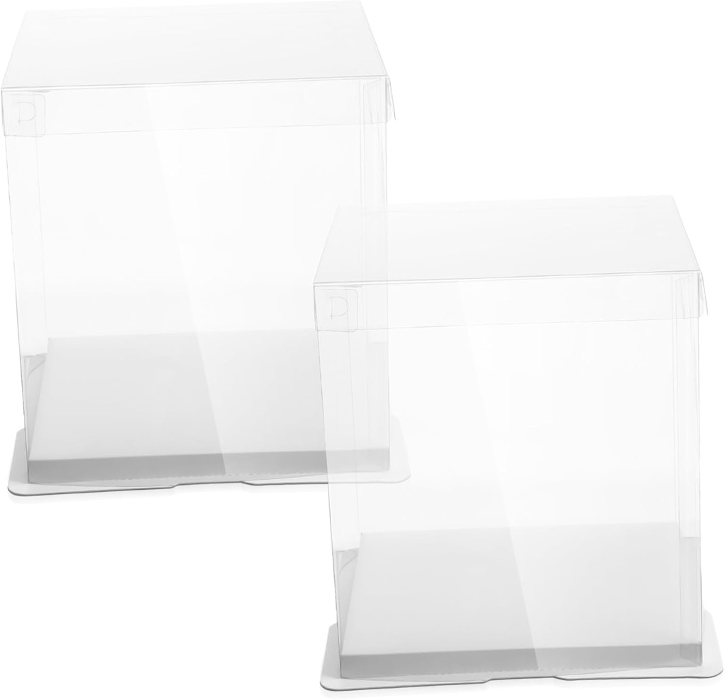 2pcs Bakery Cake Box Carrier for Wedding and Birthday Party Cake Packaging Food-grade Safe Materials and Floral Decorations Double-layer Design
