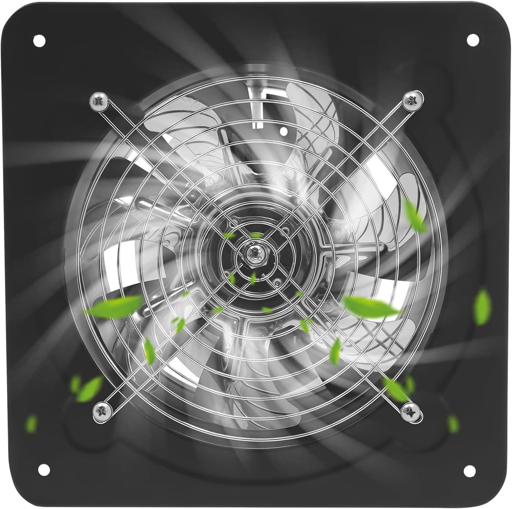 80W 8 Inch Wall Mounted Bathroom Exhaust Fan for Kitchen, Plug In Ventilation Fans for Attic, Garage, Paint Booth (8inch)