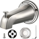 Dreyoo Tub Spout Kit Compatible with American Standard 8888026.002, Slip On Diverter Tub Spout with Metal Cover Ring and Gasket, Bathroom Bathtub Faucet Fits 1/2'' Copper Water Tube(Brushed Nickel)