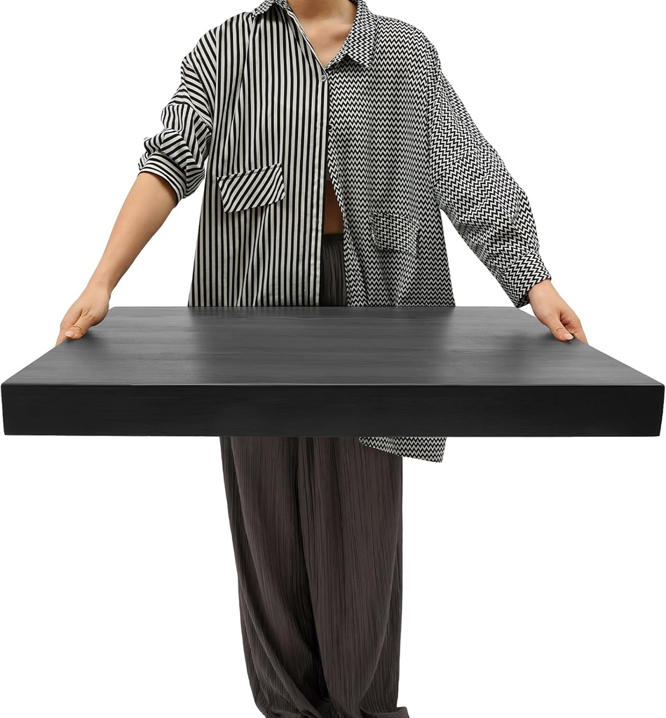 Noodle Board Stove Cover with Built-in Handles, 28.5 x 21In Wood Stove Top Covers Board for Gas Burners and Electric Stove, RV Stovetop Cover/Sink Cover for Kitchen Counter Space (Black)