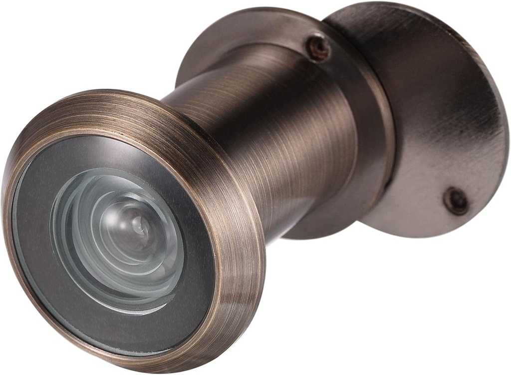 uxcell Brass Door Viewer Peephole 220-degree with Rotating Cover for 35-60mm Doors, Red Copper Finish