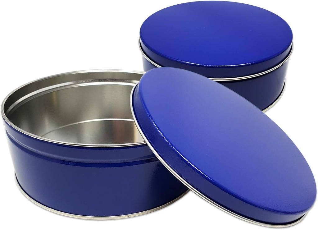 Zelica Premium Cookie Tins with Lids | Sleek Royal Blue Color | Candy Container (2 Pack)