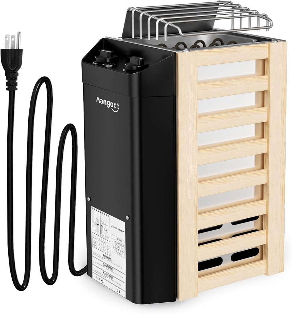 2KW 110V Sauna Heater with Plug, Electric Sauna Heater, 3h Timer for Small Sauna Rooms (100 Cu.Ft.), Dry Sauna Heater, No Wiring Needed Sauna Stove