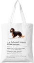 Dachshund Mum Definition Tote Bag, Funny Wiener Dog Lover Gift, Cute Sausage Mom Canvas Bag, Perfect for Dog Moms (Birthday/Mother's Day/Christmas). (085)