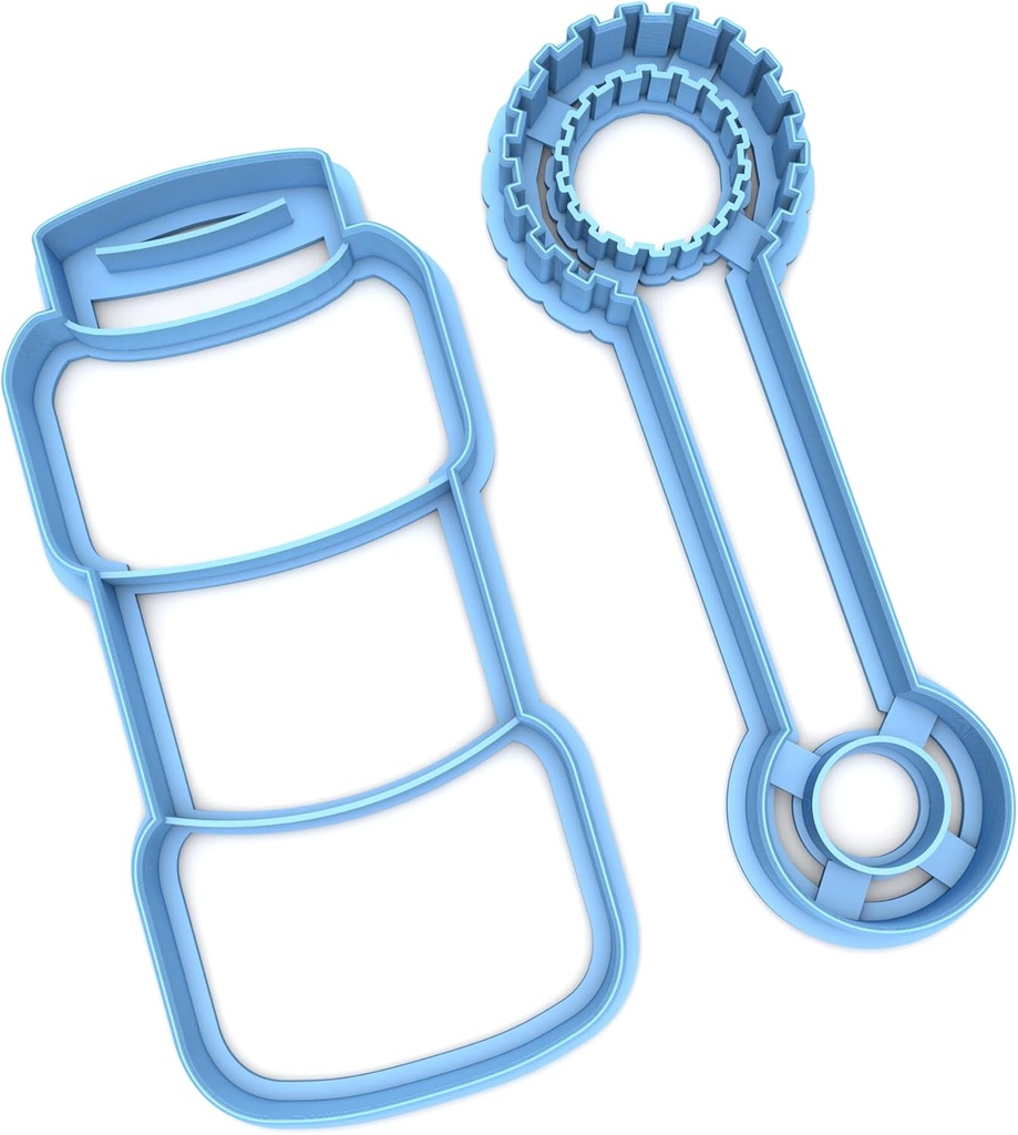 Sweet Prints Inc Set of 2 Bubble Jar and Wand Cookie Cutter - Dishwasher Safe (5")