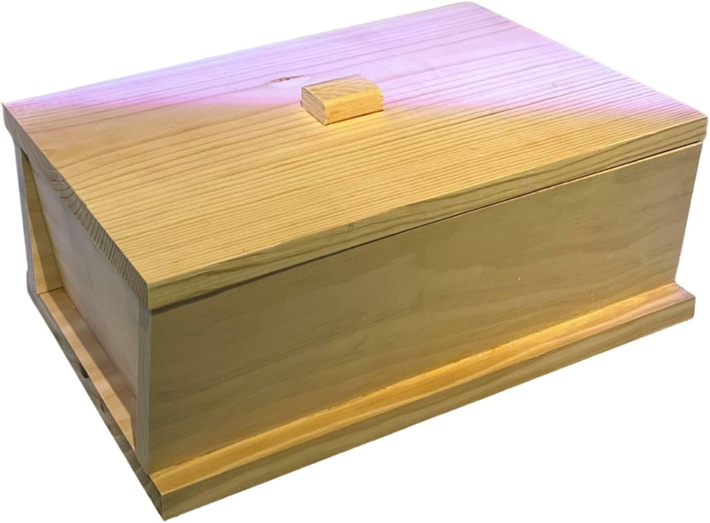 Traditional Neapolitan Wood Dough Box Madia, (Size Large), pizza making, bread making, dough box, authentic Neapolitan pizza (With Lid)