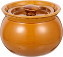 Yardwe Ceramic Stew Pot with Lid, 500ml Traditional Clay Stockpots Ceramic Stewing Soup Pot for Stew Chicken Soup Steam Vegetables and Corn or Cooking Food