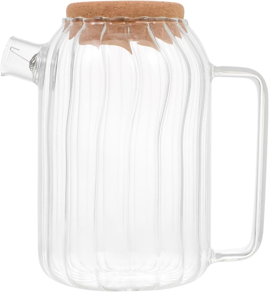 Transparent Glass Water Pitcher Large Capacity Beverage Jug for Juices Iced Tea and Water for Use Easy to Clean and Store