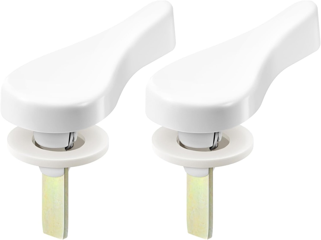 Zonon 2 Sliding Door Latch Lever Spindle White Steel Pin Set for Patio Door Replacement Hardware