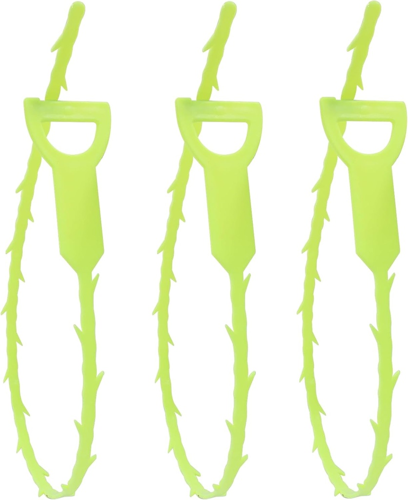 3 Pack 20 Inch Drain Clog Remover Snakes, Hair Cleaning Tool Effective Drain Snake Auger Tool for Sink, Shower, Bathtub, and Toilet(Green)