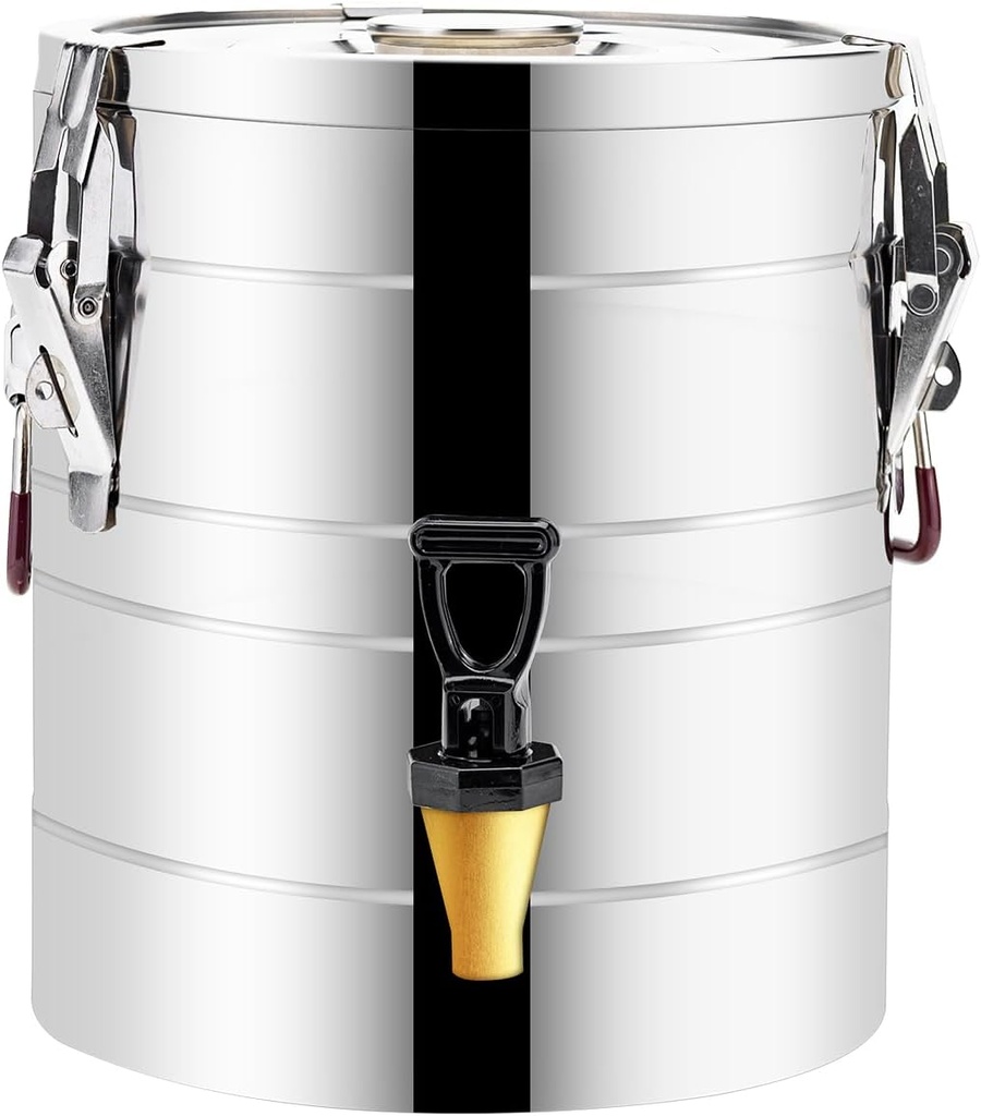 Stainless Steel Insulated Beverage Dispenser,Cold and Hot Drink Dispenser 2.64-Gallons 10 Liters Water Dispenser