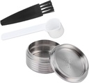 Refillable Coffee Capsules, Stainless Steel Reusable Coffee Pods with Spoon Brush Fit For Q Ndiq7323 Coffee Maker Machine