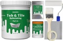 NADAMOO Tub and Tile Refinishing Kit (1kg / 35 oz, with tools), Bathtub Sink Countertop DIY Paint Kit for Bathroom Kitchen Porcelain Fiberglass, Semi-gloss White Coat