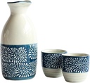 Sake Set, Saki Cups，Crafts Cup Ceramic Sake Set， Sake Set Japanese Sake Cup Set Traditional Hand Painted Design Porcelain Pottery Ceramic Cups Crafts Wine Glasses 3 Piece