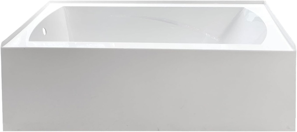 Aqua Eden VTAM6032L21 60-Inch Acrylic 3-Wall Alcove Tub with Left Hand Drain Hole, White