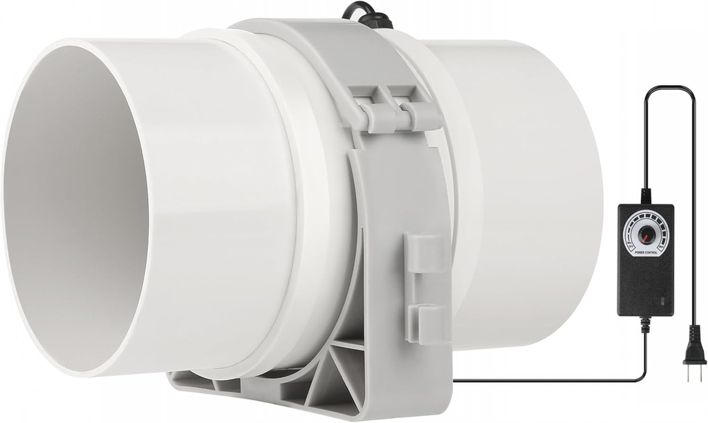 Inline Ventilation Exhaust Blower Fans 412 CFM Exhaust Fanfor Duct Vent Bathroom Kitchen Grow Tent HVAC Air Booster (6 Inch)