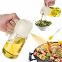 2 in 1 Oil Sprayer and Dispenser for Cooking - 16oz Glass Bottle with Nozzle - Versatile Kitchen Tool for Butter with Brush, Olive Oil Spray, Vinegar - Ideal for Air Fryer, Baking, Frying, BBQ
