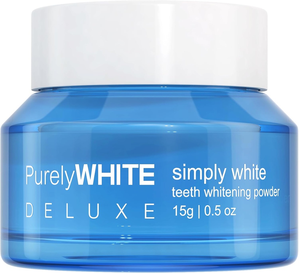 PurelyWHITE DELUXE, Whitening Powder - Removes Stains, No Sensitivity - Enamel-Safe Toothpaste Whitening Powder for Coffee, Tea, Food, Wine, and Tobacco Stains.