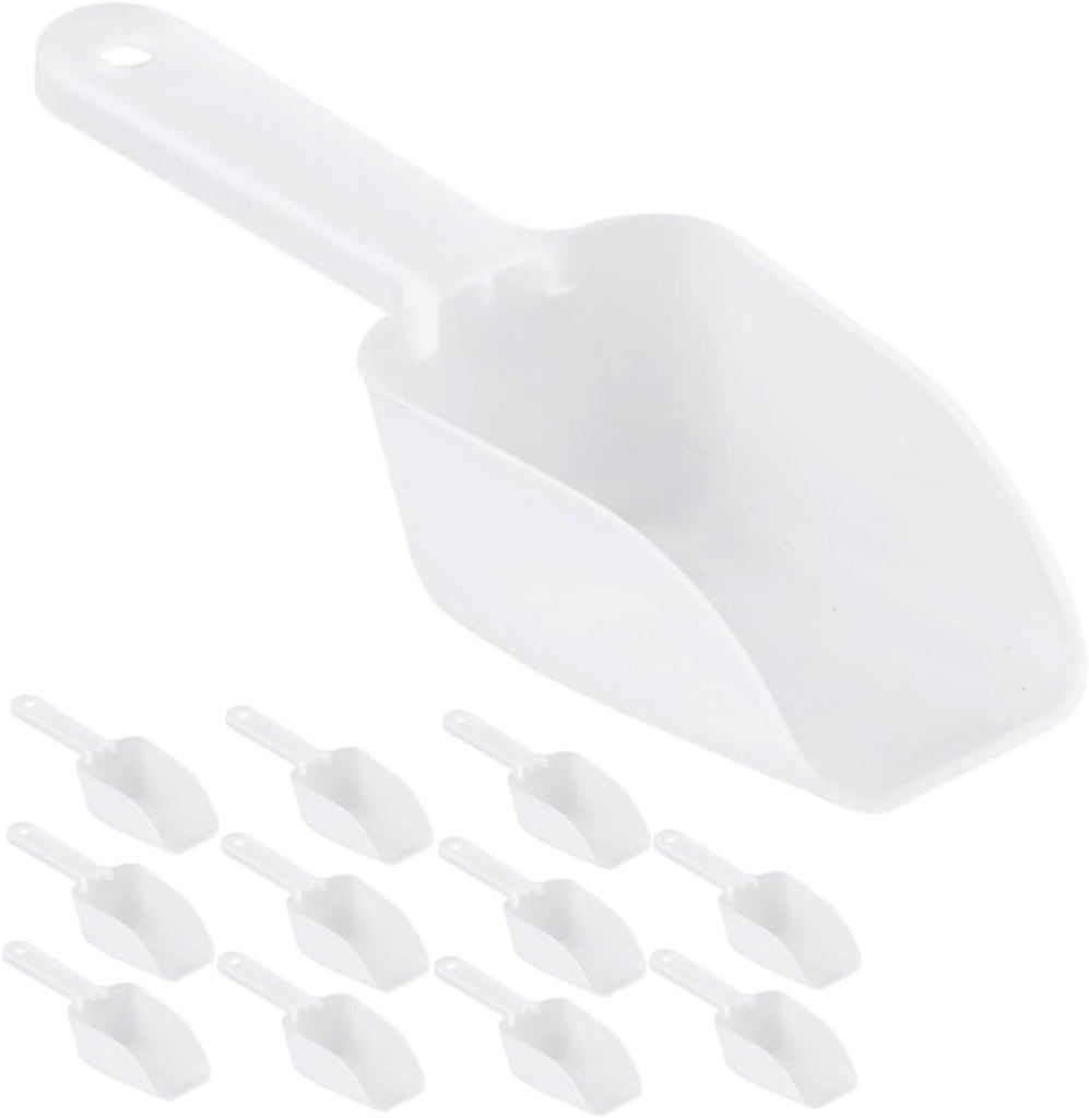 Mikinona 12pcs Ice Scoop Reusable Food Scoops for Ice Candy Nuts and Flour Material Smooth for Easy Cleaning for Home Kitchen and Parties