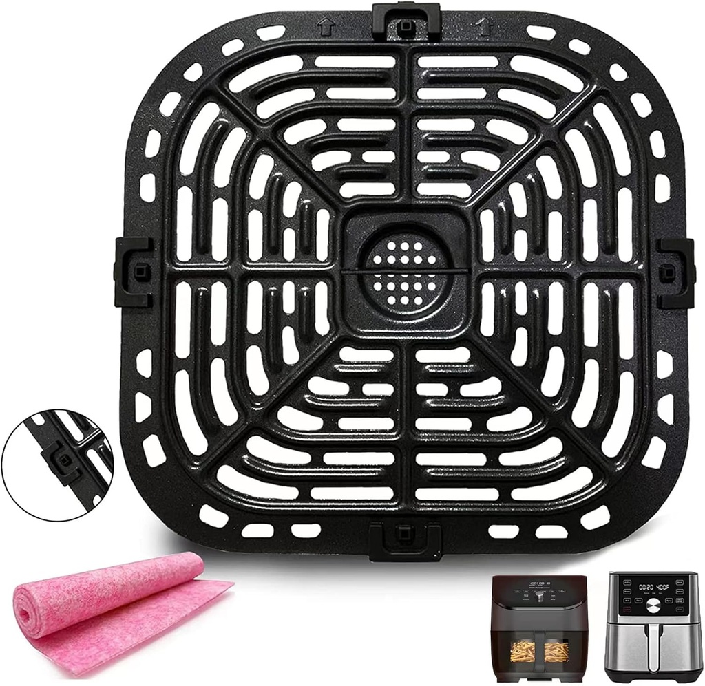 6Quart Upgraded Food Grade Material Crisper Tray for Instants Vortex Plus Air Fryer, Air Fryer Grill Insert Pan Plate Rack for Instants 5.7QT 6QT Air fryers, Nonstick, Dishwasher safe