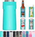 3 In 1 Insulated Universal Can Cooler - Signice Double Walled Vacuum Insulator Stainless Steel Slim Can Cooler for 12 Oz Skinny Tall Standard Regular Can Beer Bottle (Aqua)
