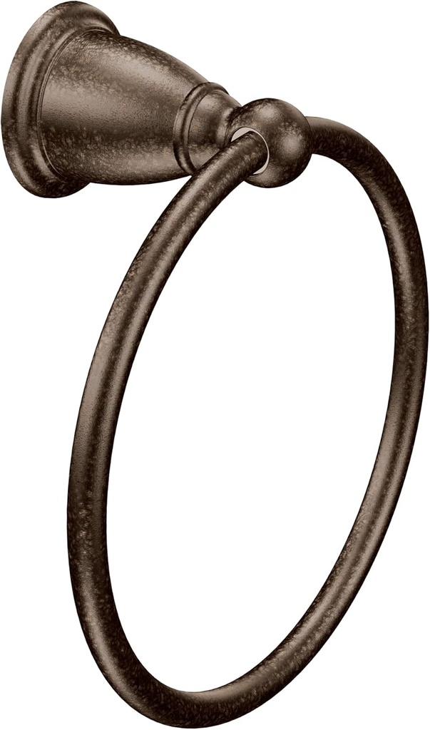 Moen YB2286ORB Brantford Collection Traditional Single Post Bathroom Hand Towel Ring, Oil-Rubbed Bronze