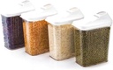 Transparent Easy Flow Dispenser 750ml, Kitchen Storage Containers Jars Set, Plastic Dispenser/Container/Jar Set for Cereals, Rice, Pulses Set of 6