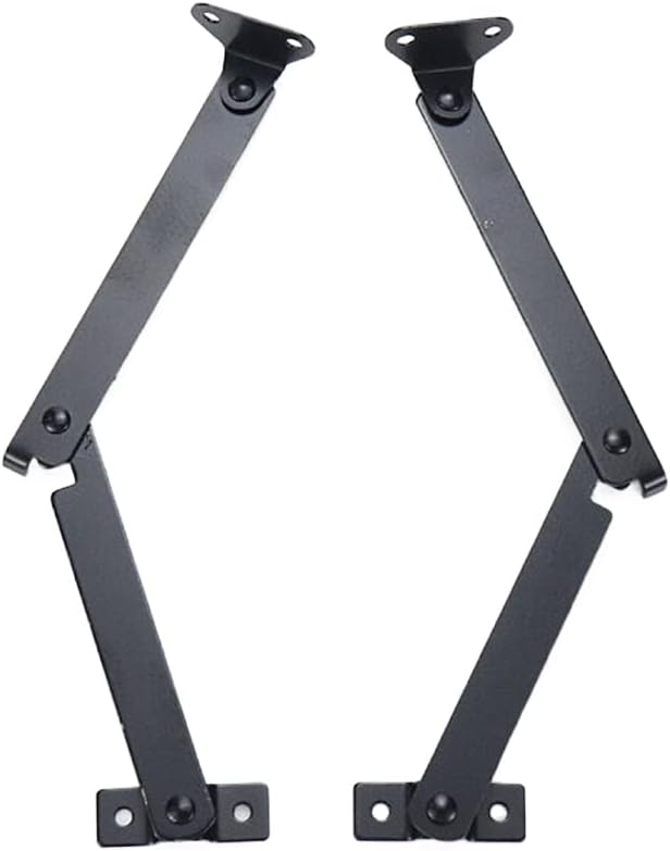 2 Pcs Black Lid Support Hinges, Rotatable Folding Lid Support Hinge for Window, Door, Box, Case, Cabinet