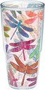 Tervis Made in USA Double Walled Dragonfly Mandala Insulated Tumbler Cup Keeps Drinks Cold & Hot, 24oz Unlidded, Classic