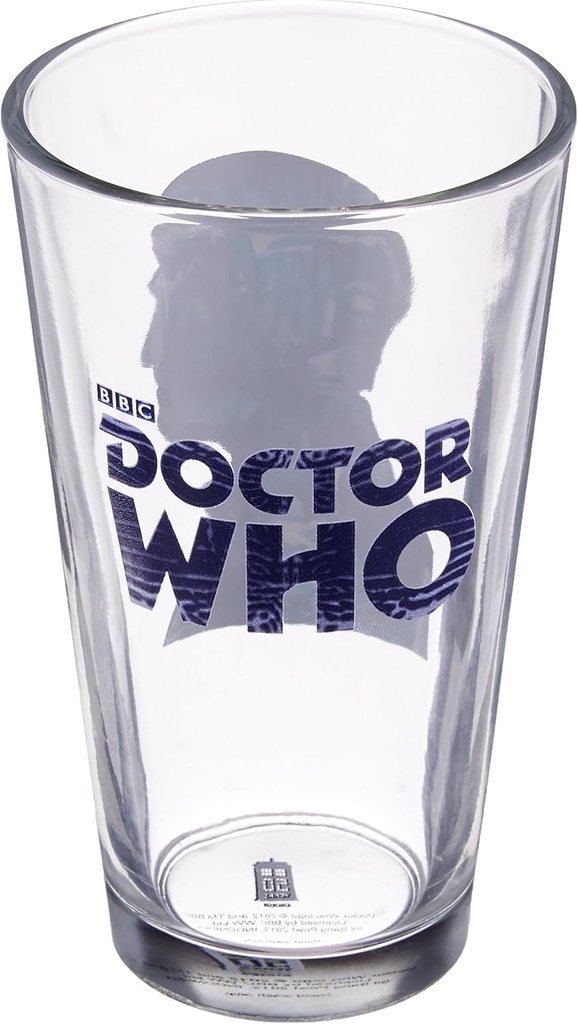 Doctor Who Anniversary Second Doctor 16 oz. Glass Set of 2
