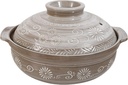 Printed Ceramic Casserole with Lid Healthy Slow Cooker Hot Pot Ceramic Clay Pot Stockpot Foy Pot Stockpot for Rice Stew Soup 3.0L (1.0L)
