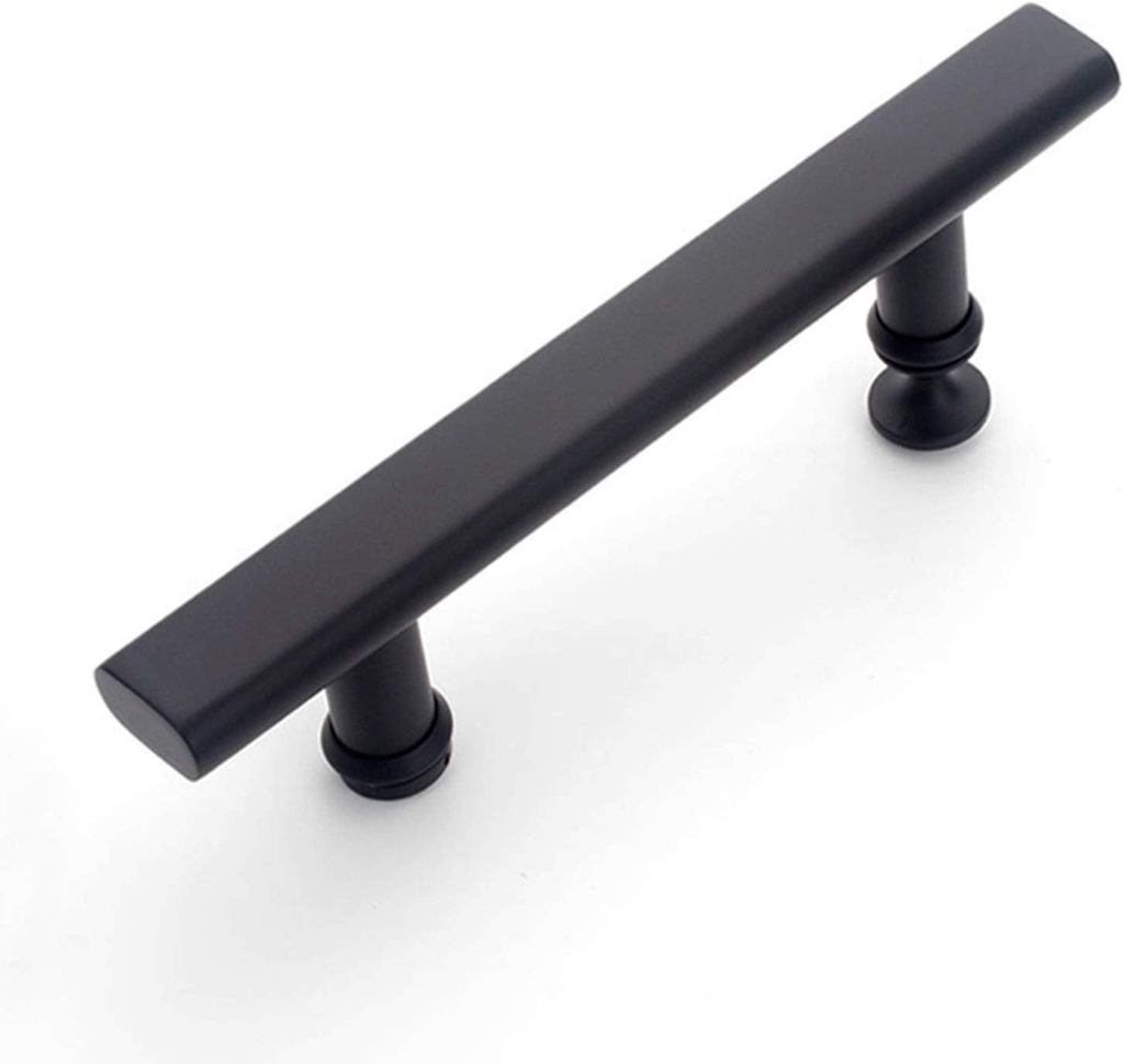 Replacement Glass Door Handles Sets, Stainless Steel Single Door Pull Push Glass Door Handles, Black (Size : 145mm)
