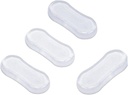 4 Pcs Transparent Toilet Seat Bumper Set, Silicone Strong Adhesive Toilet Seats Lid Bumpers, Toilet Seat Buffers Toilet Lid Rubber Pads for, Home, Hotel and Hospital Toilets, Adhesive Lid Buffers