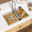 36 Drop In Kitchen Sink - 36s22 Inch Workstation Drop In Stainless Steel Kitchen Sink 16 Gauge Topmount Single Bowl Large Over Counter Sinks with All-In One Accessories #TLT-0045