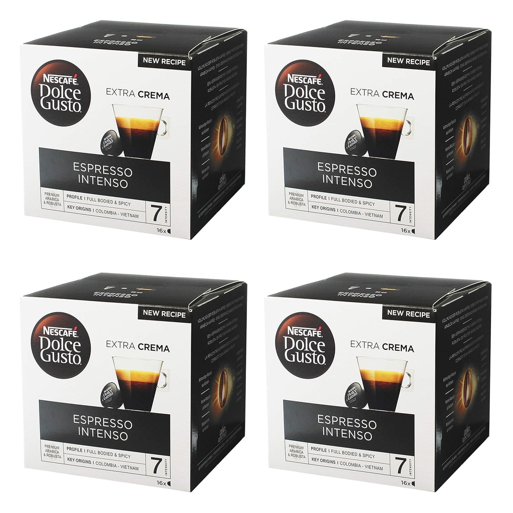 Nescafé Dolce Gusto Espresso Intenso, Pack of 4, 4 x 16 Capsules