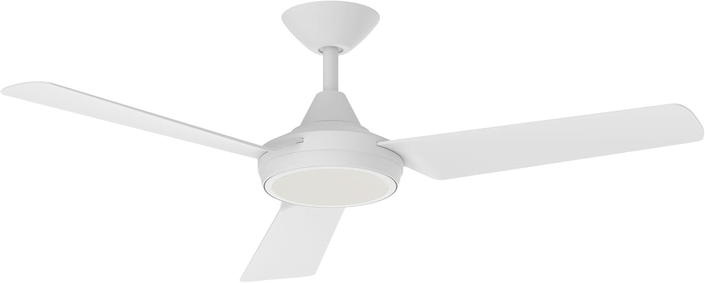 ENLIGHT 52" DC Ceiling Fan with Light, LED Light Kit, Energy Efficient, Quiet, Reverse Rotation (White)