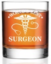 Perfectinsoy World's Best Surgeon Whiskey Glass, Thank you Gifts for Men Women Surgeons, Retirement Gifts for Surgeons Dad Friends, Surgical Students Presents