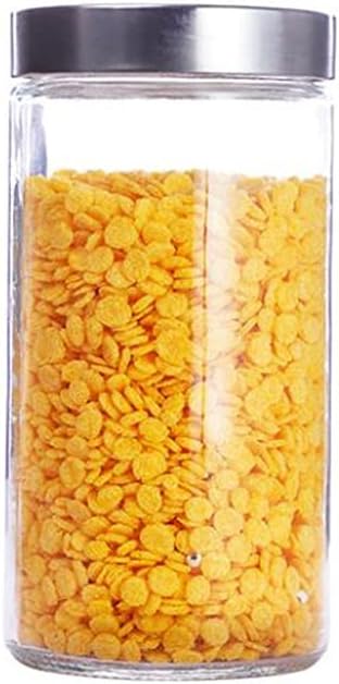 Airtight Food Storage Containers with Lid Empty Clear Glass Food Bottles Jars Kitchen Organization Tea Cans Snack Nuts Peanut Butte Storage Canisters for Pasta Sugar Cookie (1700ml/57oz)