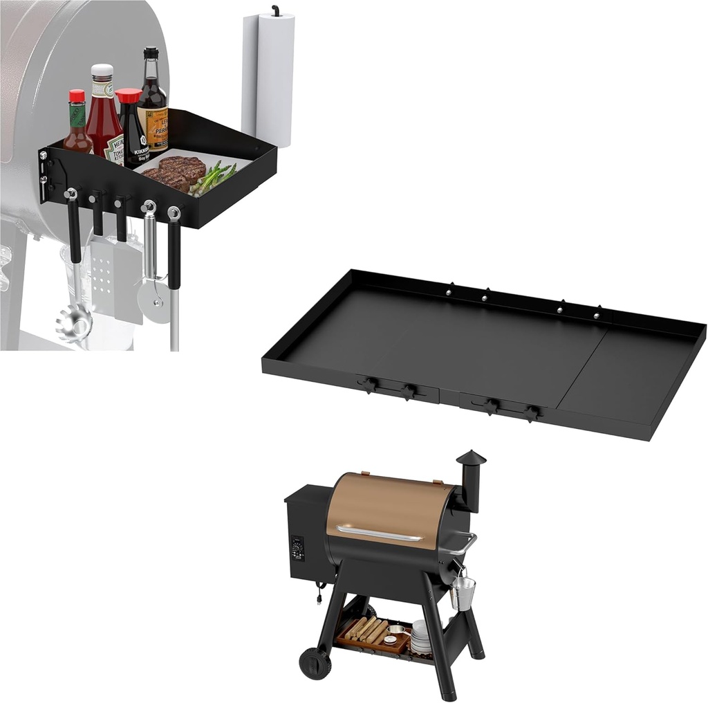 Adjustable Grill Storage Shelf and Side Shelf for Traeger Pro 22 and 575 Series Pellet grills, Grill Accessories for Traeger Pellet Grills