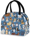 ZZKKO Dog Puppy Lunch Bag Box Tote Organizer Lunch Container Insulated Zipper Meal Prep Cooler Handbag For Women Men Home School Office Outdoor Use