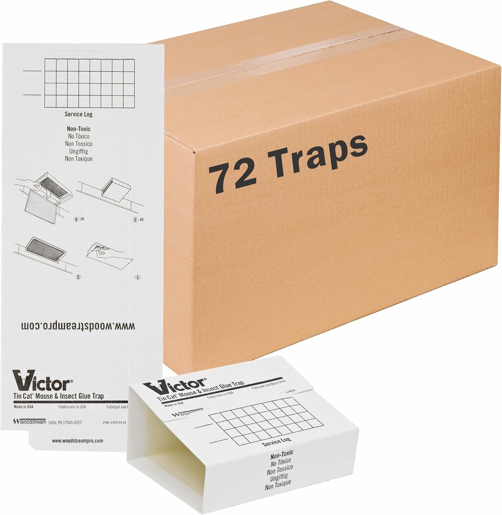 Victor M309 Professional Glue Boards for Insect and Rodent monitoring - 72 Glue Boards